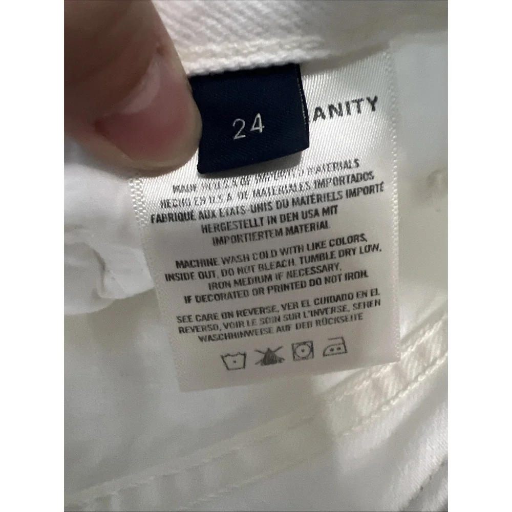 Citizens of Humanity Womens White Distressed Charlotte Crop Jeans‎ Size 24